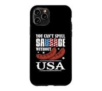 Carcasa para iPhone 11 Pro Happy 4th of July You Can't Spell Sausage Without USA