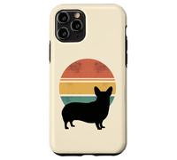 Carcasa para iPhone 11 Pro Happy Corgi Dog Retro Sunset Colorido Animal Art
