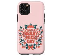 Carcasa para iPhone 11 Pro Have A Berry Nice Day Retro Cute Strawberry Groovy Aesthetic