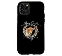 Carcasa para iPhone 11 Pro Hay Girl Hay Cow Lover Watercolor Floral Wreath