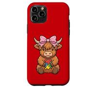 Carcasa para iPhone 11 Pro Highland Cow Autismo Puzzle Concientización Enseñar Niños Niñas