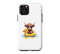 Carcasa para iPhone 11 Pro Highland Cow Duck - Flotador de Piscina para natación de Verano