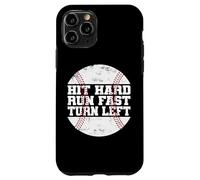 Carcasa para iPhone 11 Pro Hit Hard Run Fast Turn Left Baseball Softball Pun Baseballer