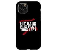 Carcasa para iPhone 11 Pro Hit Hard Run Fast Turn Left Baseball Softball Pun Baseballer