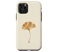 Carcasa para iPhone 11 Pro Hoja de Ginkgo Acuarela Dorada Diseño Minimalista Botánico