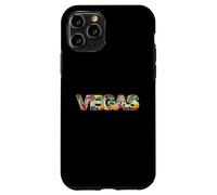 Carcasa para iPhone 11 Pro Horizonte de Las Vegas con Edificios icónicos en Negrita Texto de Las Vegas