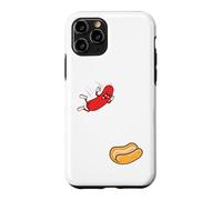 Carcasa para iPhone 11 Pro Hot Dog Saltando En Bun Retro Summer BBQ Grill 4 de Julio