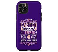 Carcasa para iPhone 11 Pro Huevos de Pascua I Prefer Queso and Chips Funny Easter