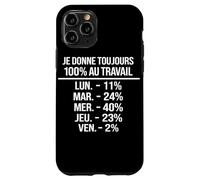 Carcasa para iPhone 11 Pro Humour Travail Français Blague Bureau Pourcentage Ironique