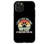 Carcasa para iPhone 11 Pro I Cant Stay Too Long My Cat Is Waiting For Me Introvert Paws