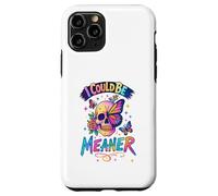 Carcasa para iPhone 11 Pro I Could Be Meaner Skull Butterfly Art, Dark Gothic Floral