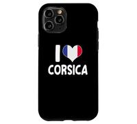 Carcasa para iPhone 11 Pro I Love Corsica Francia Bandera Corazón Orgullo Córcega