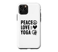 Carcasa para iPhone 11 Pro I Love Yoga Instructor Women Peace Love and Yoga with Saying