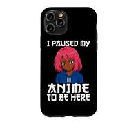 Carcasa para iPhone 11 Pro I Paused My Anime To Be Here Negro Anime Girl Manga Otaku