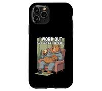 Carcasa para iPhone 11 Pro I Work out So I Can Eat In Peace Funny Gym Motivación Cita