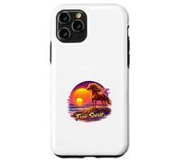 Carcasa para iPhone 11 Pro Ilustración Retro del Atardecer del océano del