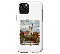 Carcasa para iPhone 11 Pro Impresión de Acuarela del Castillo de Neuschwanstein Alemania