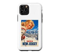 Carcasa para iPhone 11 Pro Invierno en Nueva Jersey Divertido Estilo Vintage Ski Poster