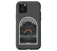 Carcasa para iPhone 11 Pro Isaías 43 2 Verso de la Biblia de fe Cristiana Rainbow Deep Waters