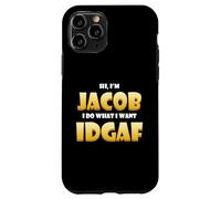 Carcasa para iPhone 11 Pro Jacob Costume Idgaf Meme Personalized Jacob First Name Jake