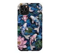 Carcasa para iPhone 11 Pro Japanese Transgender Koi Fish Stained Art Trans Lotus Pond