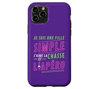 Carcasa para iPhone 11 Pro Je Suis UNE Fille Simple J'aime La Chasse et L'Apéro Cadeau