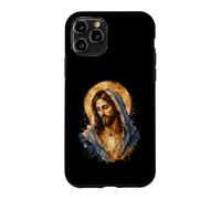 Carcasa para iPhone 11 Pro Jesucristo Manto Azul Icono Sagrado Fe Obra De Arte