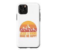 Carcasa para iPhone 11 Pro Jesus and Hiking Make Me Happy Fun para Excursionistas Unisex