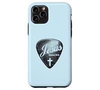 Carcasa para iPhone 11 Pro Jesús Guitarra Púa Silueta Fe Cristiana