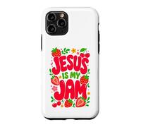 Carcasa para iPhone 11 Pro Jesus is My Jam Cute Christian Strawberry Faith