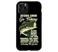 Carcasa para iPhone 11 Pro Jesus Said Go Fishing Fish Story Biblia Pesca Pesca de lubina