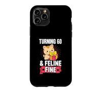 Carcasa para iPhone 11 Pro Juego de Palabras de 60 años y felino Fino para Fiesta de cumpleaños temática de Gatos