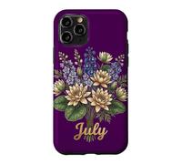 Carcasa para iPhone 11 Pro July Birth Flower Larkspur & Water Lily Cute Floral Birthday