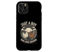 Carcasa para iPhone 11 Pro Just A Boy Who Loves Chickens Retro Farm Blueprint Livestock