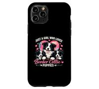 Carcasa para iPhone 11 Pro Just a Girl Who Loves Border Collie Puppies Lindo corazón de Perro