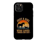 Carcasa para iPhone 11 Pro Just a Girl Who Loves Horses and Cats Farm Horsing For Girls