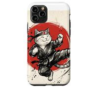 Carcasa para iPhone 11 Pro Karate Gato Japonés Artes Marciales Sumi-e Japón Vintage Mamá