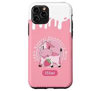 Carcasa para iPhone 11 Pro Kawaii Cute Pink Cow, Strawberry Milk Girl