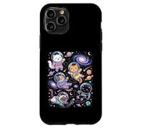 Carcasa para iPhone 11 Pro Kawaii Space Cats Astronauta Galaxia Estrellas Planetas