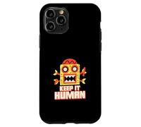 Carcasa para iPhone 11 Pro Keep It Human (Declaración Anti AI) (Funny Robot Graphic)