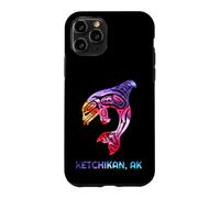 Carcasa para iPhone 11 Pro Ketchikan Alaska SE Nativo Americano Indio Orca Asesino Ballena