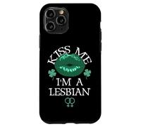 Carcasa para iPhone 11 Pro Kiss Me I'm a Lesbian St Patricks Day Green Lips Les Pride