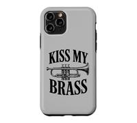 Carcasa para iPhone 11 Pro Kiss My Brass Trompeta Juego de Palabras Divertido Banda de música Músico Juego de Palabras