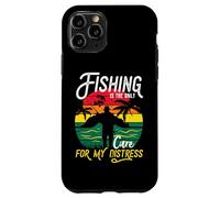 Carcasa para iPhone 11 Pro La Pesca es Solo Cura para mi Angustia Puesta del Sol Retro Angler