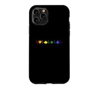 Carcasa para iPhone 11 Pro La Tarjeta de Latido del corazón de la Bandera del Arco Iris LGBT del póker se Adapta a la línea