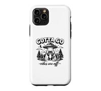 Carcasa para iPhone 11 Pro Las Vibraciones de Gotta Go están apagadas, Divertido Mapache UFO