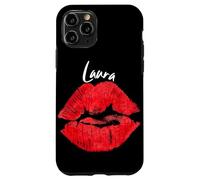 Carcasa para iPhone 11 Pro Laura Red Lips Nombre Personalizado