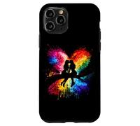 Carcasa para iPhone 11 Pro Lesbian Girls Kissing on Tree Branch Rainbow Silhouette