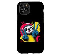Carcasa para iPhone 11 Pro Letrero de Arte gráfico de Personaje Pop Retro de Perezoso Doble Paz