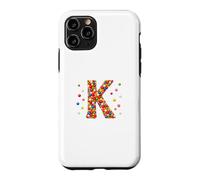 Carcasa para iPhone 11 Pro Letter K Candy Rainbow Sprinkles Monogram Men, Women, Kids